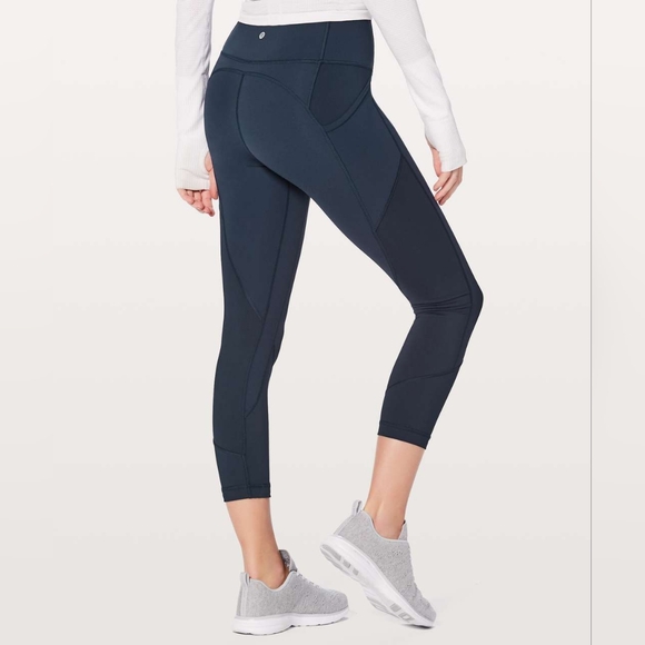 Lululemon All The Right Places Crop II *23" True Navy & Bordeaux Lot 2 Size 8 - Picture 1 of 16